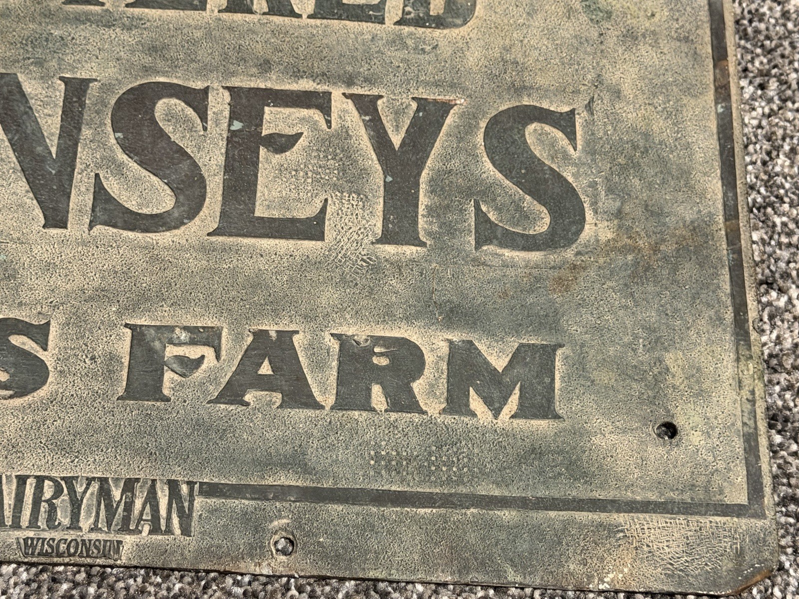RARE Vintage Original Hoards Dairyman Guernseys Cow Metal On This Farm Sign