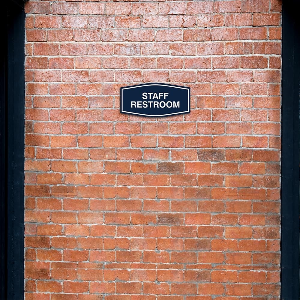 Fancy Staff Restroom Sign Black – Large 1 Pack