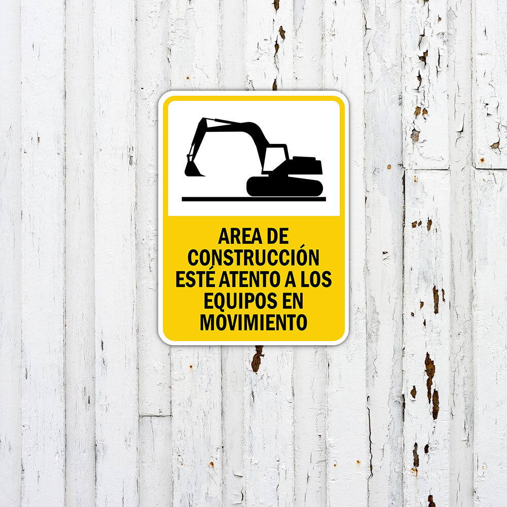 Portrait Round Plus Area de Construcción Esté Atento a Los Equipos