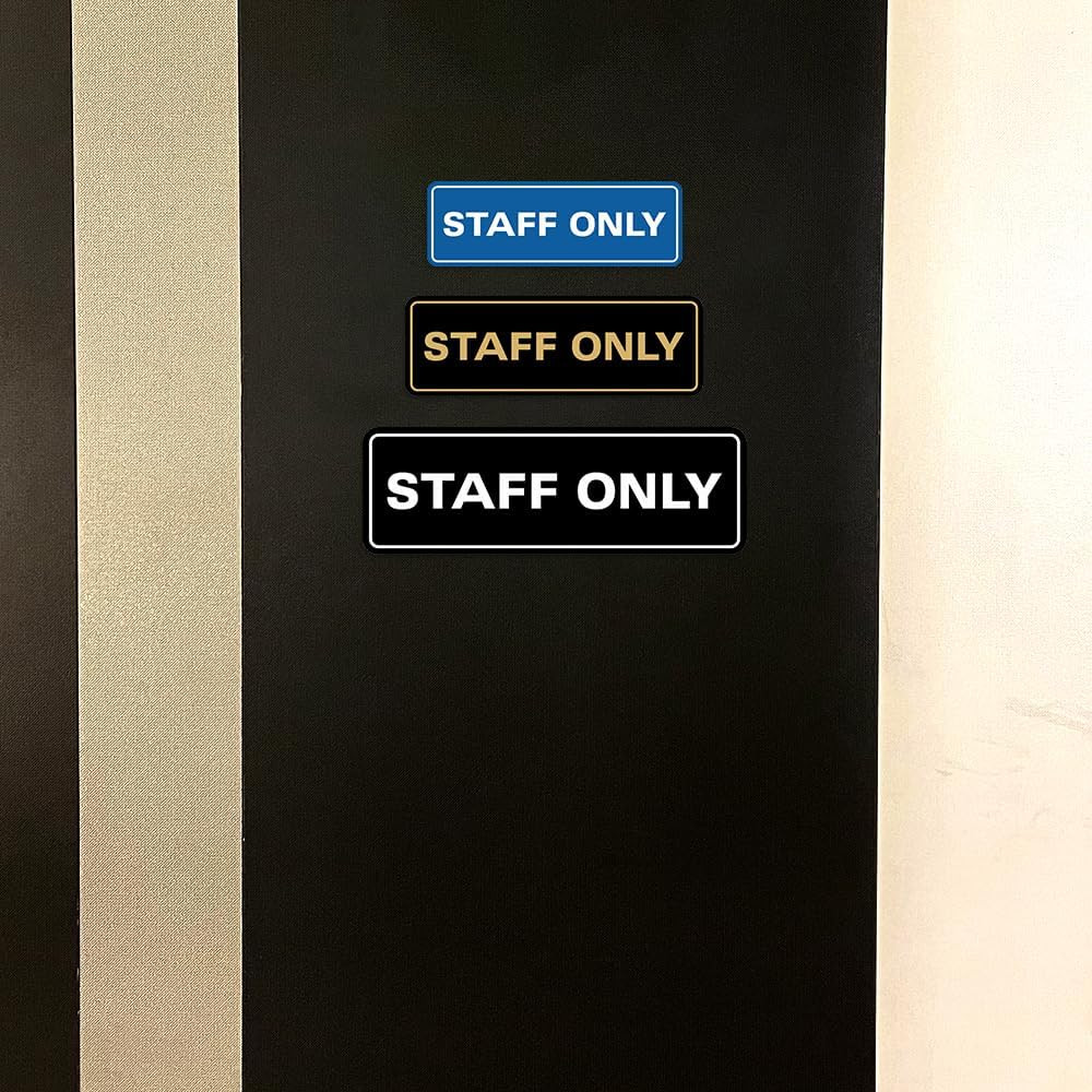 Standard Staff Only Wall or Door Sign | Easy Installation | Office Workplace Sig