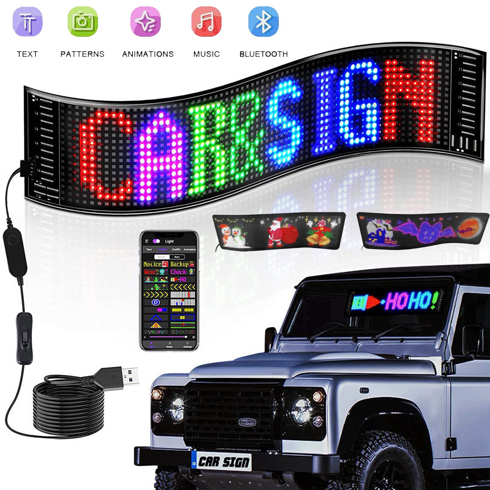 Scrolling LED Sign Matrix Panel Screen Bluetooth APP Control for Shop Bar Car US