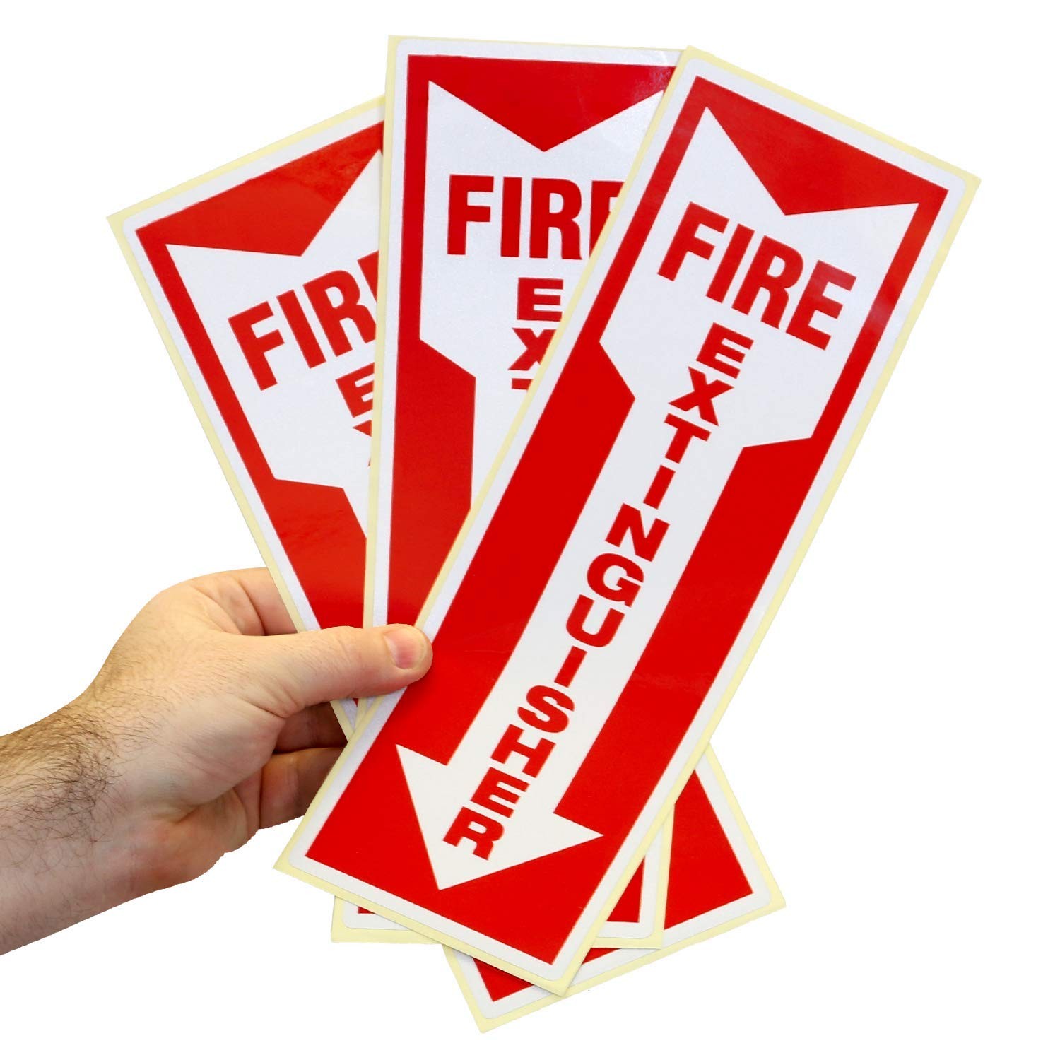 Reflective Fire Extinguisher Sticker Sign Labels with Down Arrow (PACK of 3) …