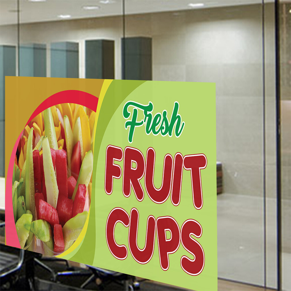 Decal Stickers Fresh Fruits Cups Advertising Printing Vinyl Store Sign Label