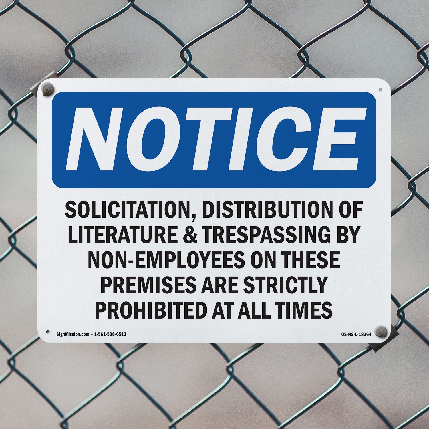 Solicitation Distribution Of Literature OSHA Notice Sign Or Decal – 5 or 10 Pack