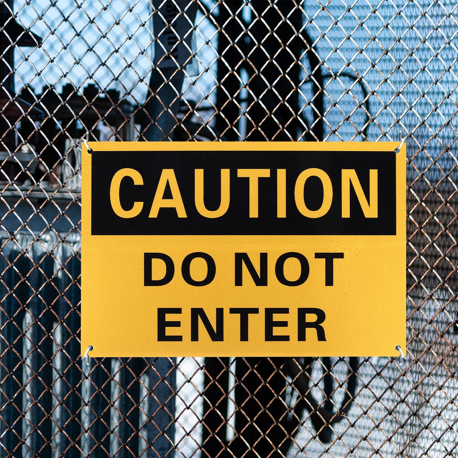 Caution Do Not Enter Sign, 12 x 8 Inch & Aluminum