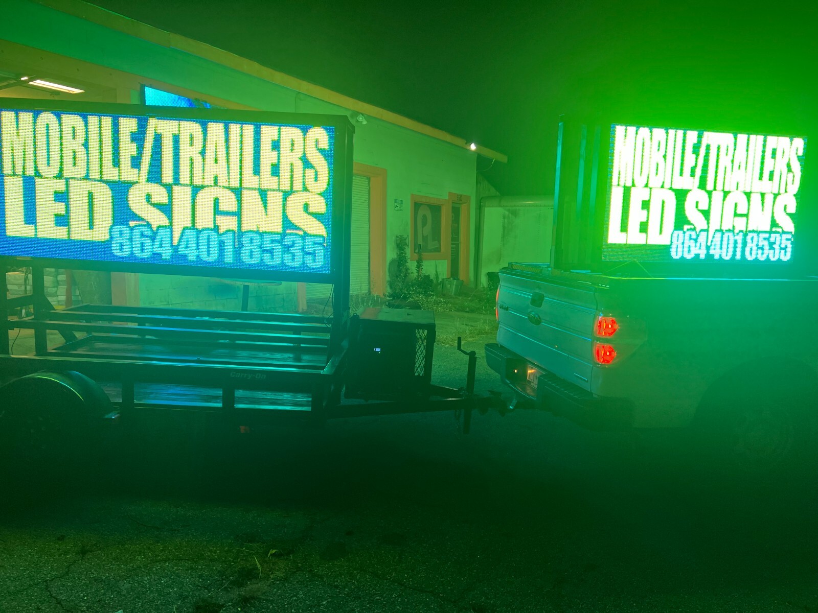 3 x 7 Double Sided easy access Digital LED Sign with Trailer Mobile sign