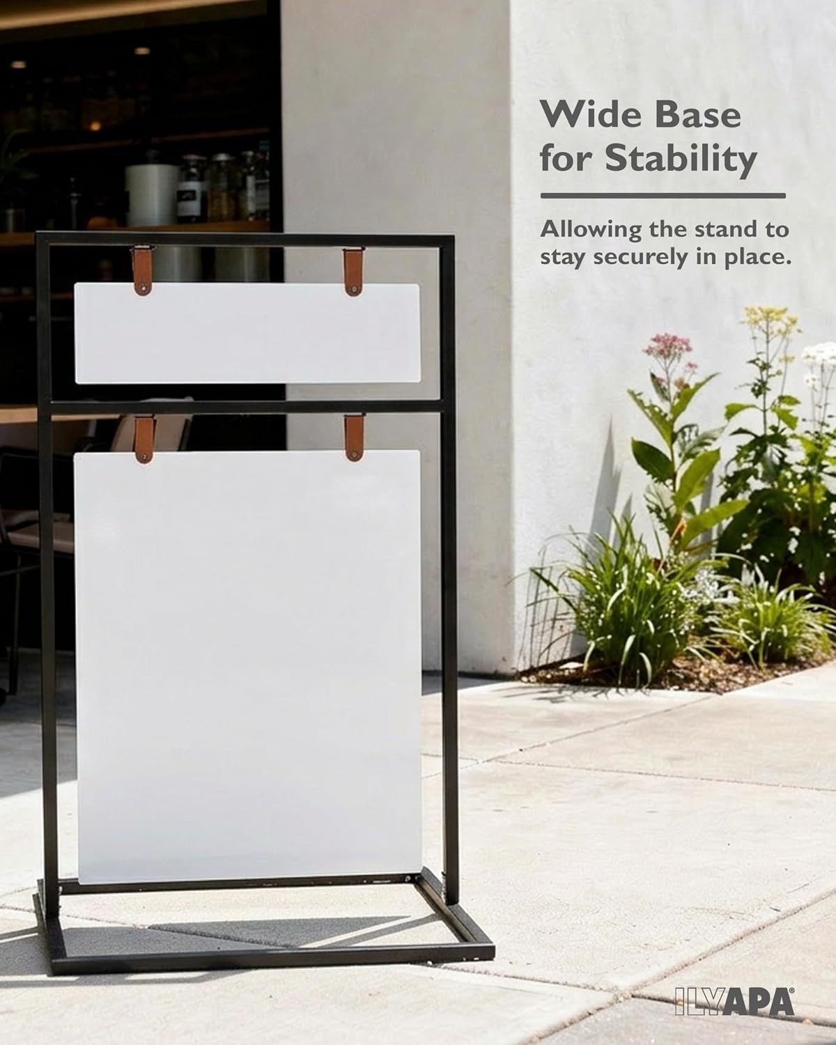 Ilyapa Double-Sided Metal Swinging Sidewalk Sign 24&Prime; x 42&Prime; Magnetic Board