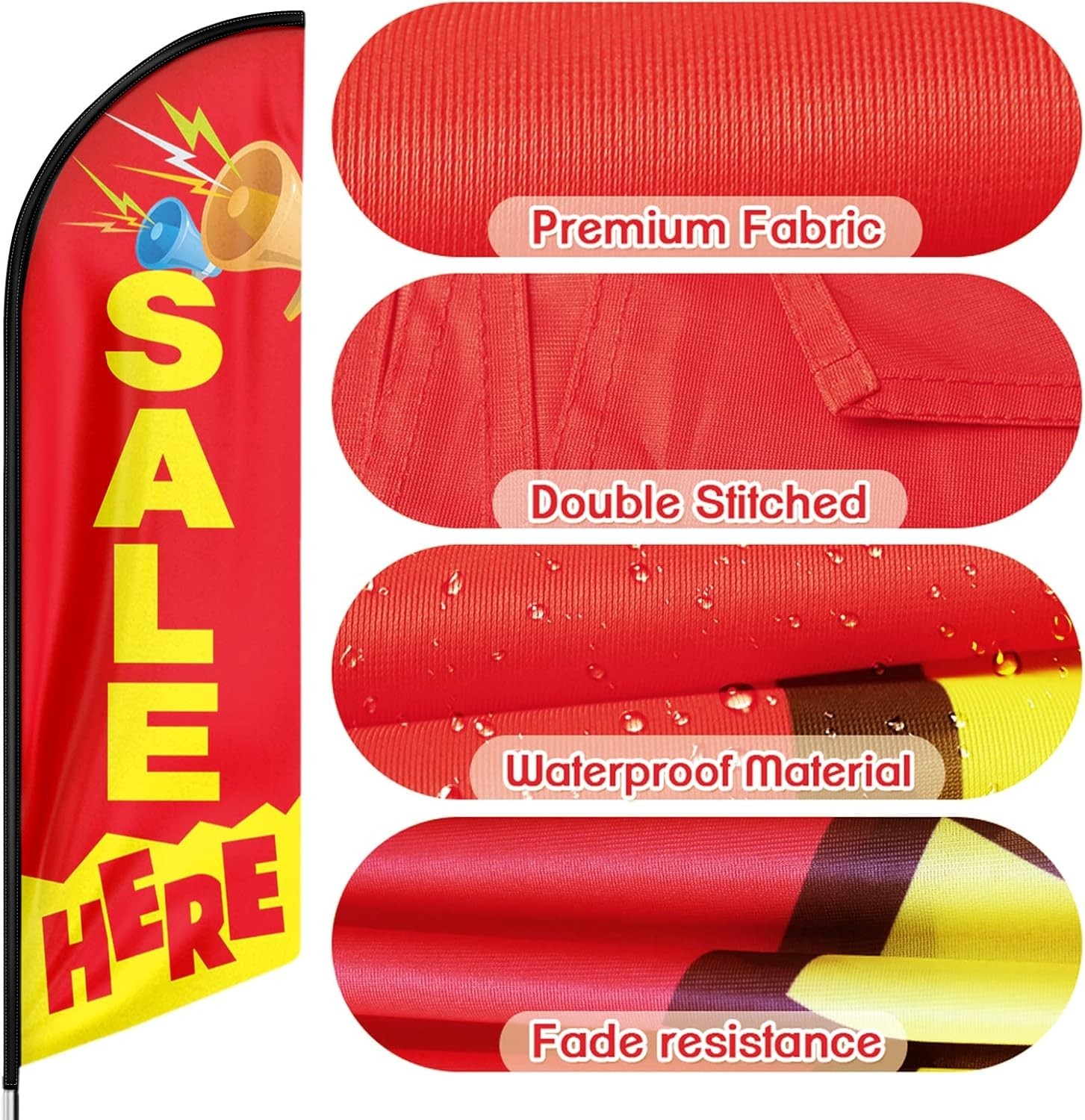 Windless 11ft Sale Here Feather Flag with Flagpole – Attract Customers Instantly