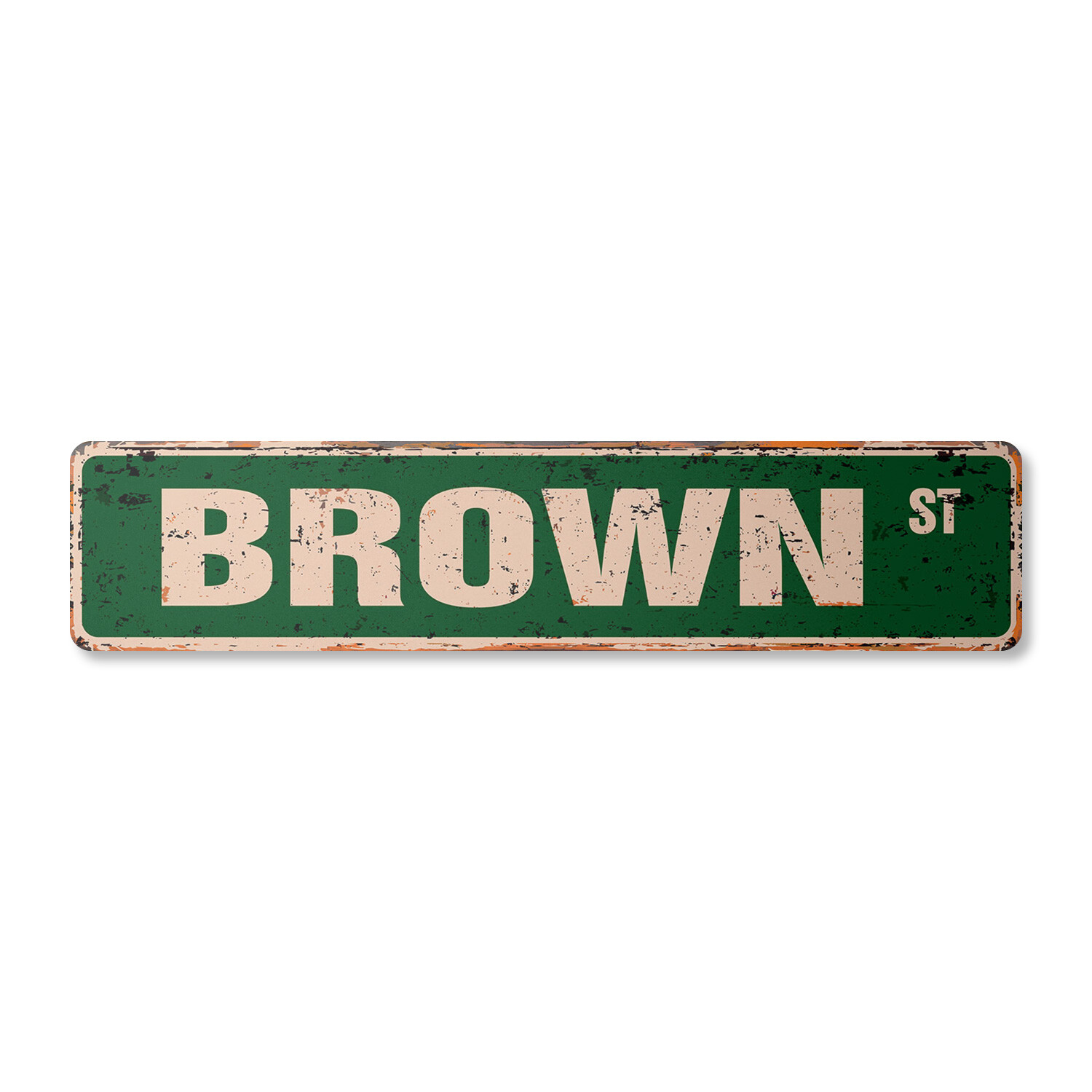 BROWN Vintage Street Sign Childrens Name Room Metal Sign