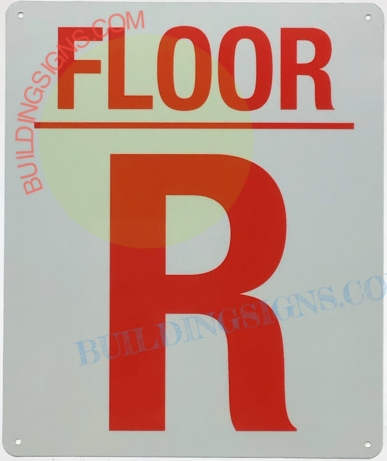 R FLOOR SIGN (10×12, White, Aluminum)-REF24-1027