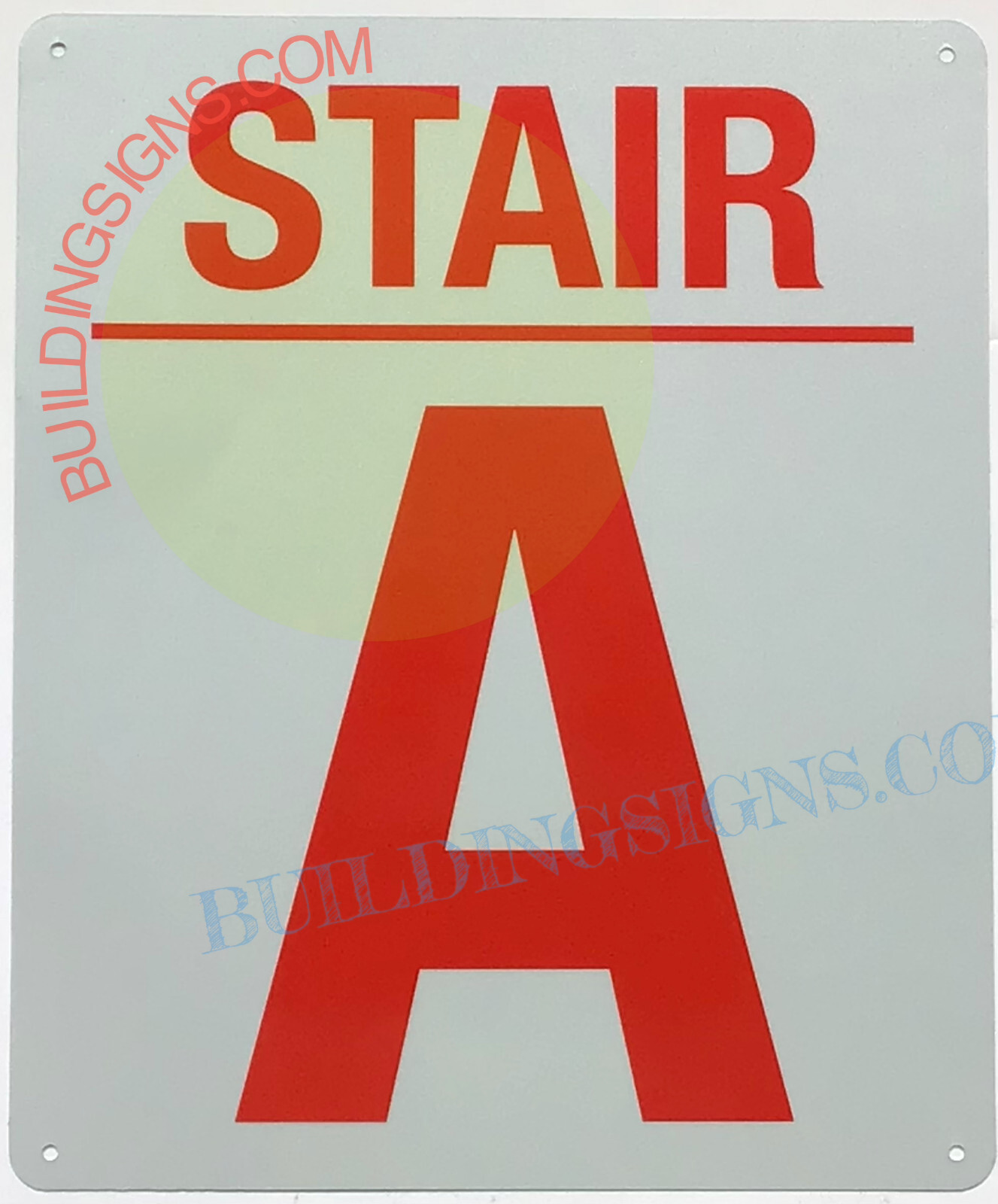 STAIR A SIGN (10×12, White, Aluminum) -REF24-1027