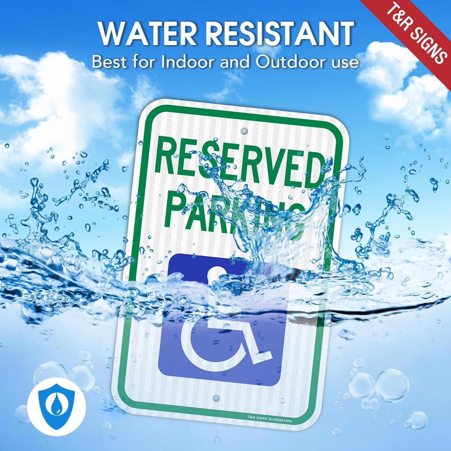 3 Pack Handicap Parking Sign, 18&Prime;x12&Prime; Reflective Aluminum