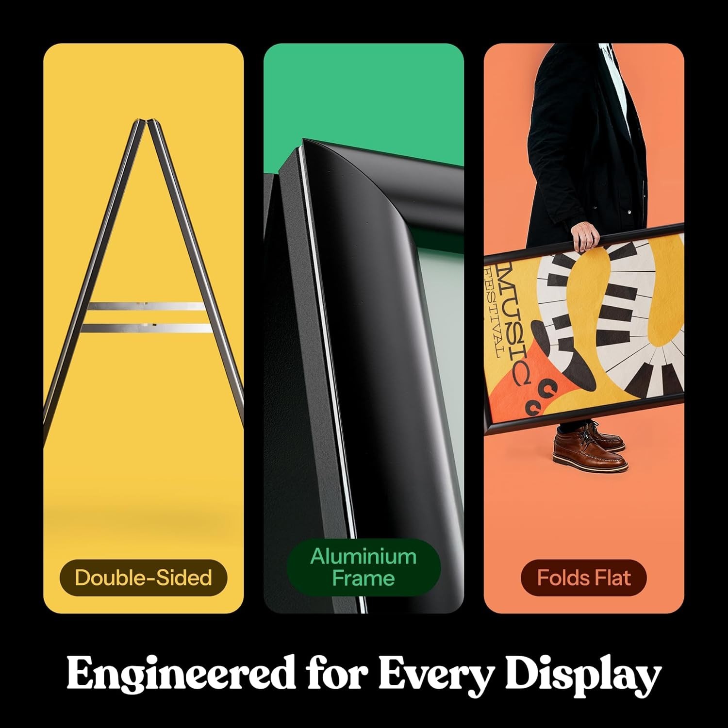Weatherproof 24×36 A-Frame Sign with Magnetic Dry Erase Surface for Promotions