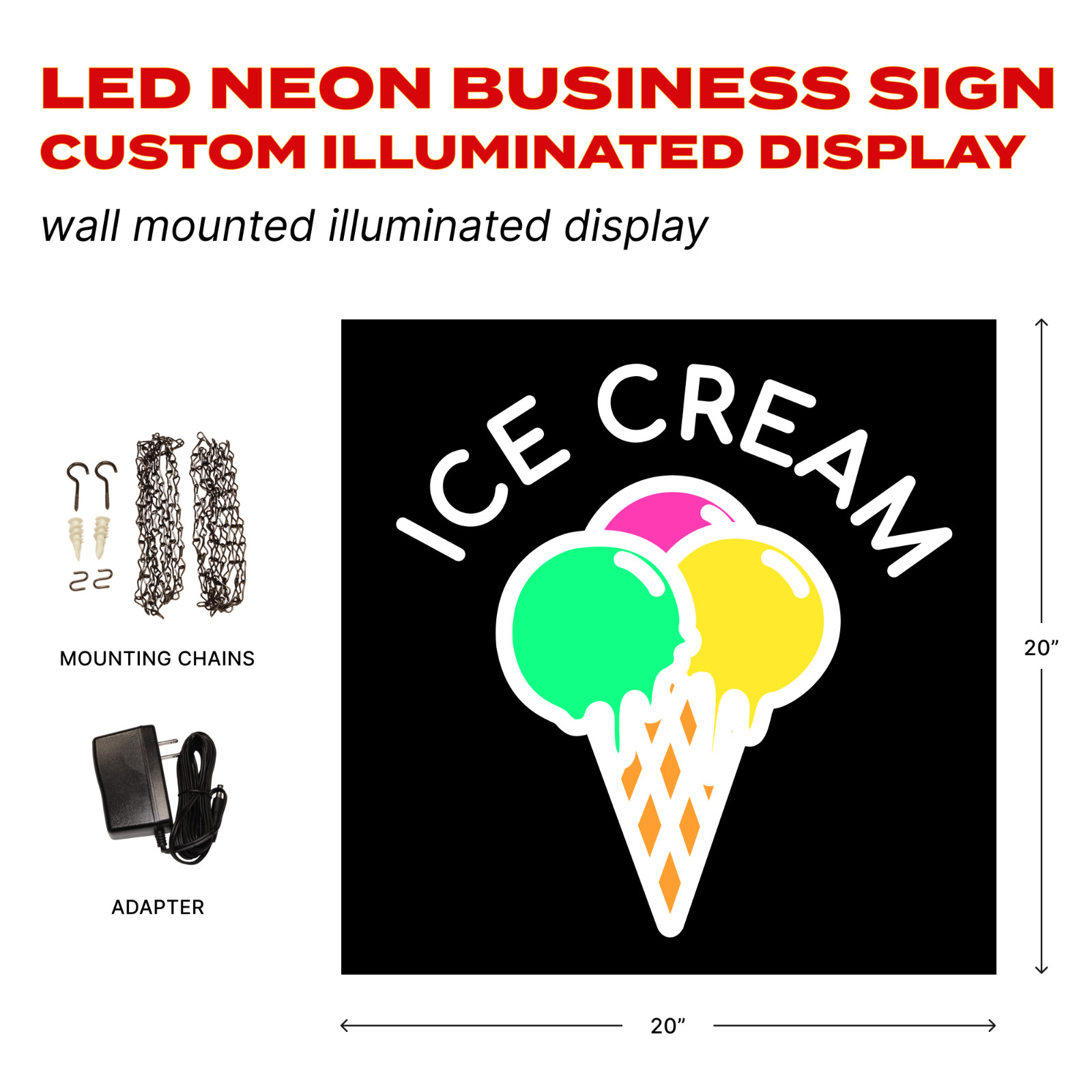 Pro-Lite *NEW* LED NANO SIGN – Ice Cream