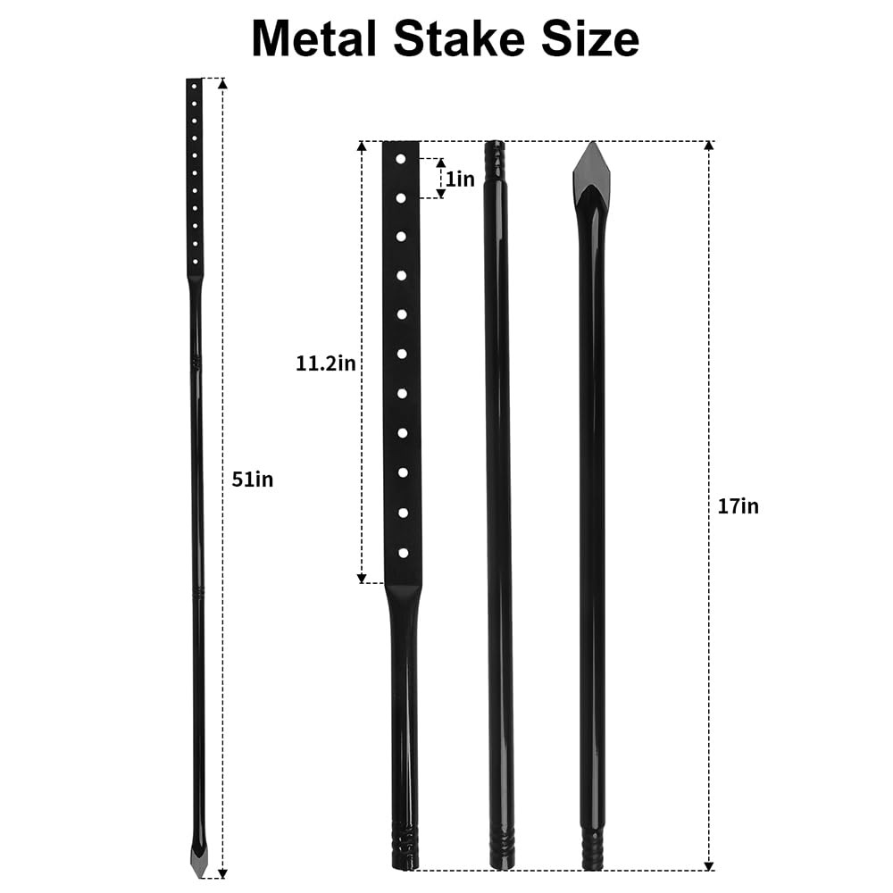 Heavy Duty Metal Thick Stake for Yard Signs, 51 Inches Long Metal Posts with …