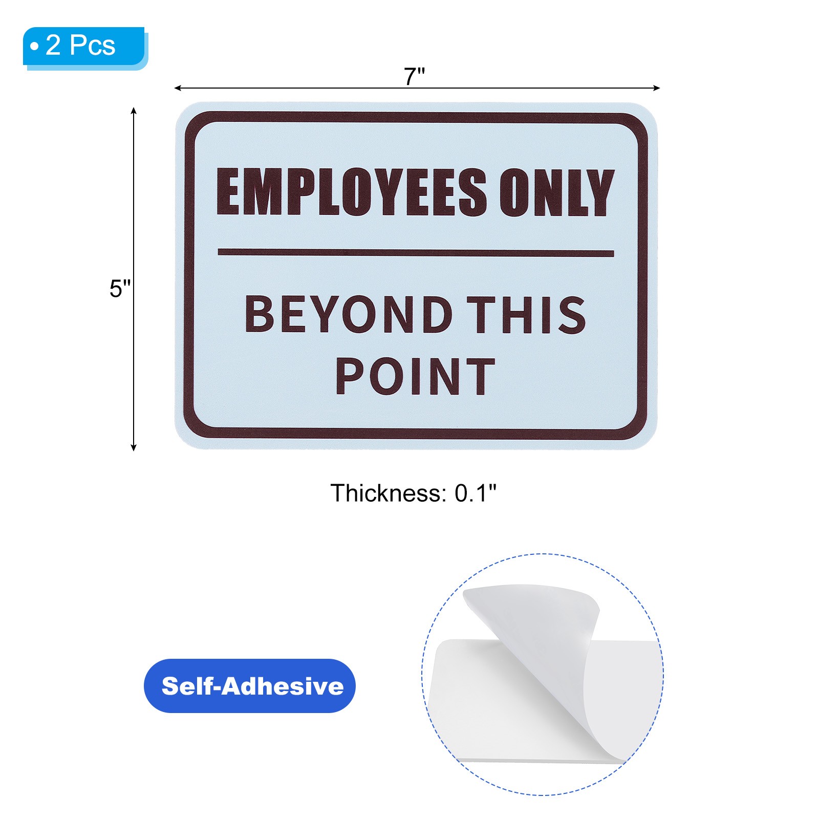 Employees Only Sign, 2 Pack 7×5 Inch Office Door Signs Light Gray/Burgundy