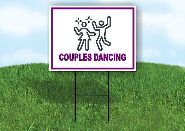 COUPLES DANCING PURPLE Yard Sign Road with Stand LAWN SIGN
