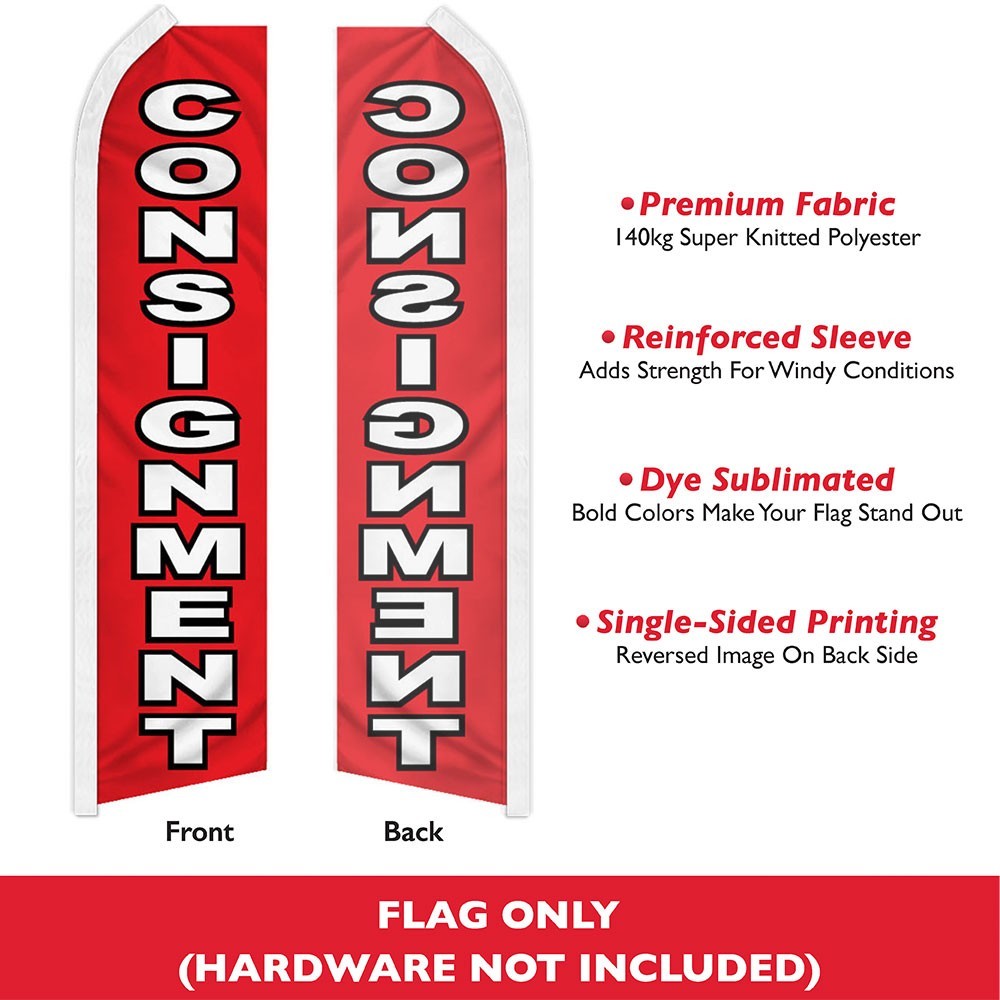 Consignment Swooper Flutter Feather Advertising Thrift Shop Business Flag