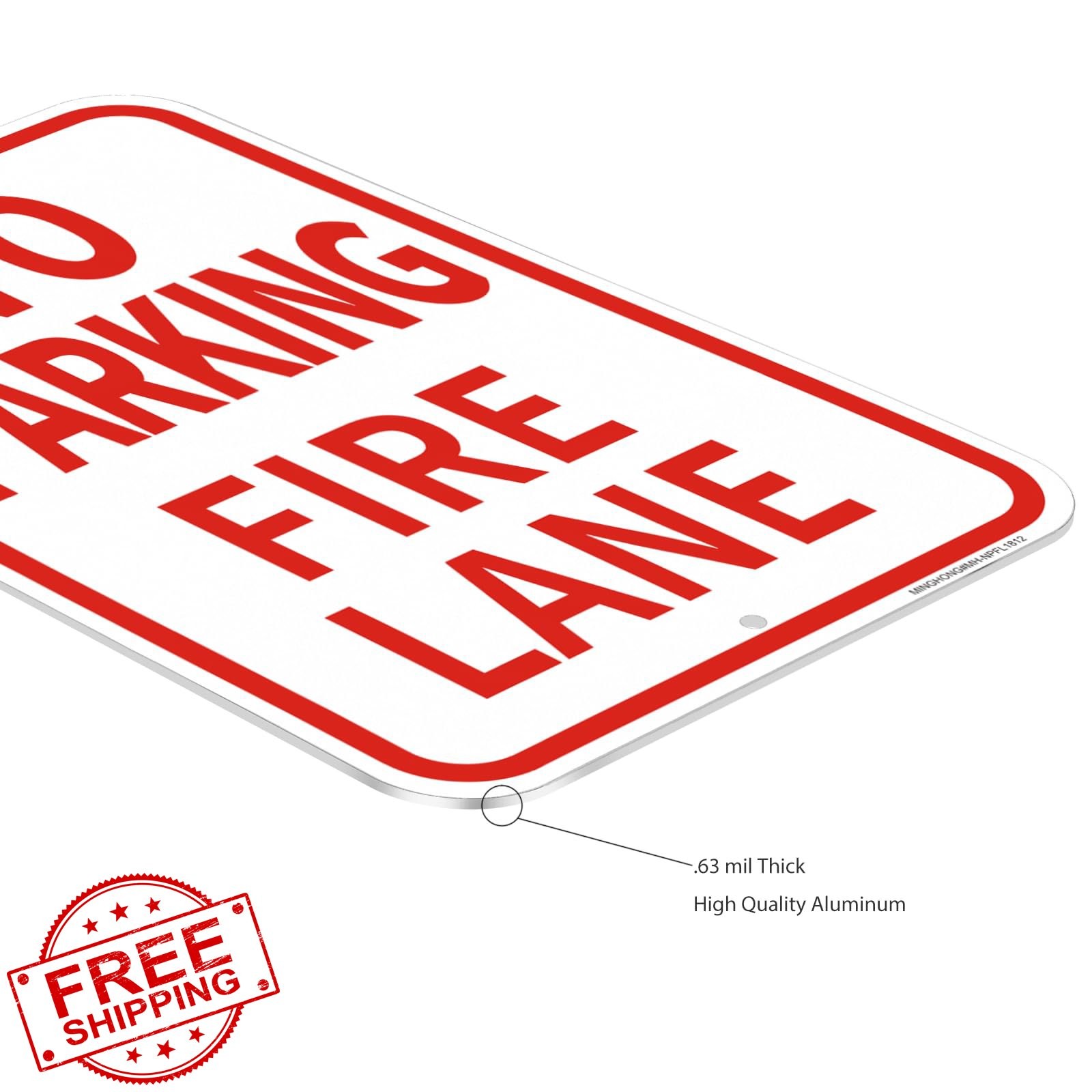 MINGHONG 2 Pack Fire Lane No Parking Signs 12&Prime;x18&Prime;