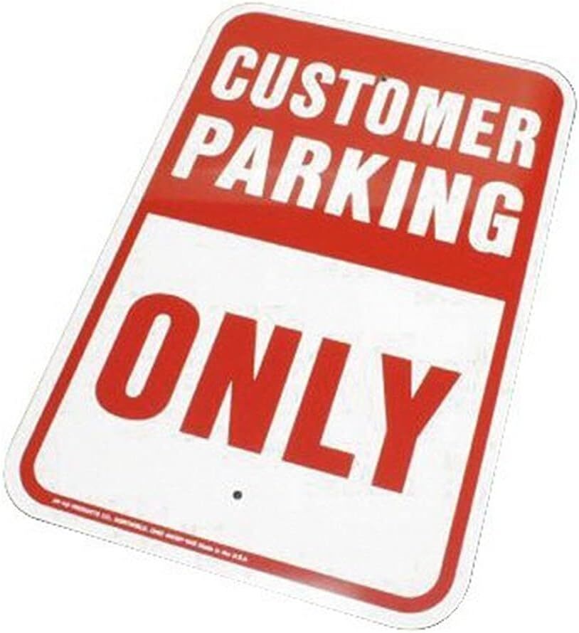 HY-KO Products HW-29 Customer Parking Only Aluminum 12&Prime; x 18&Prime;, Red/White