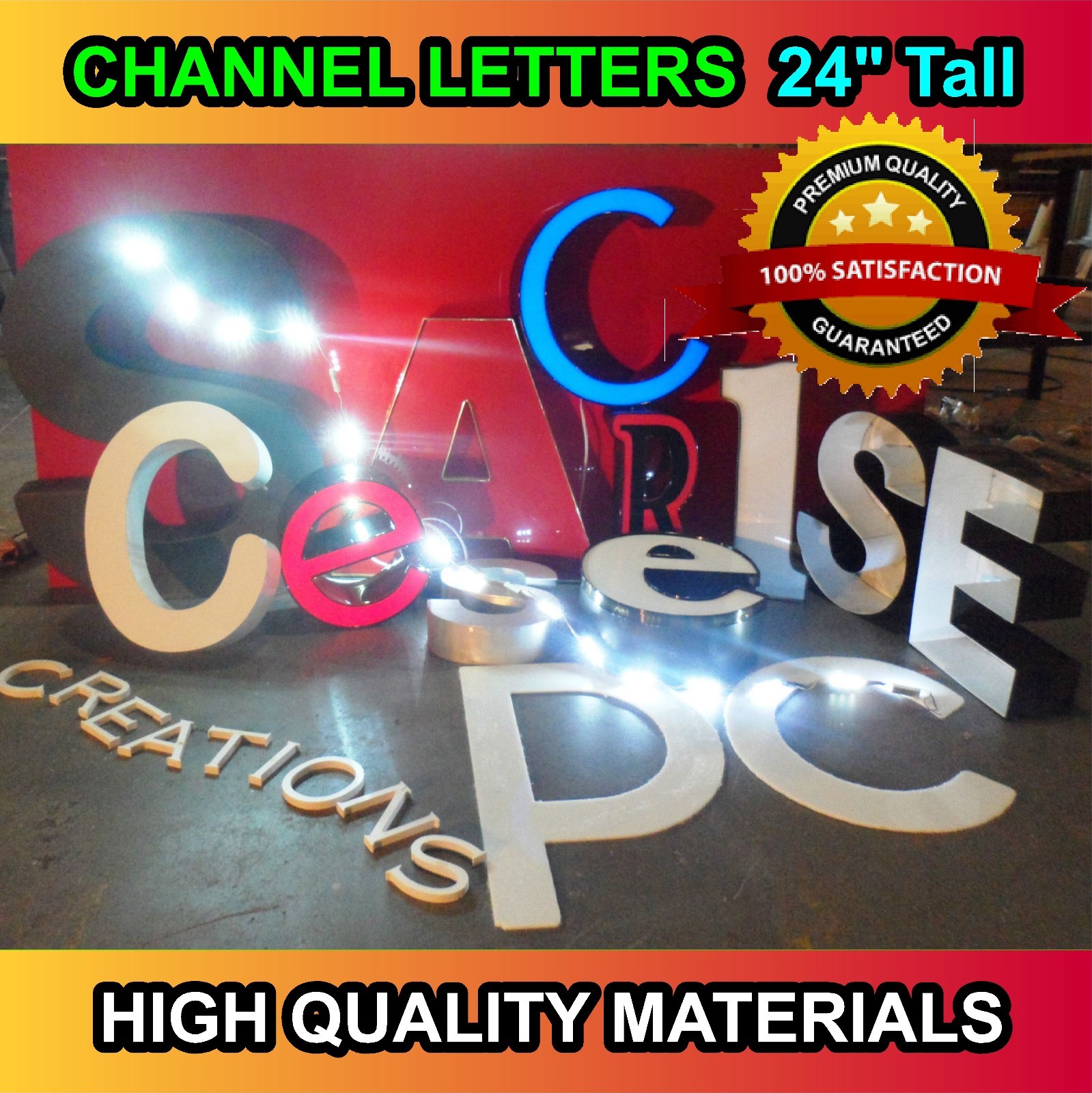 Outdoor LED Signs – 24&Prime; Channel Sign Letters- Superior Quality made in the US
