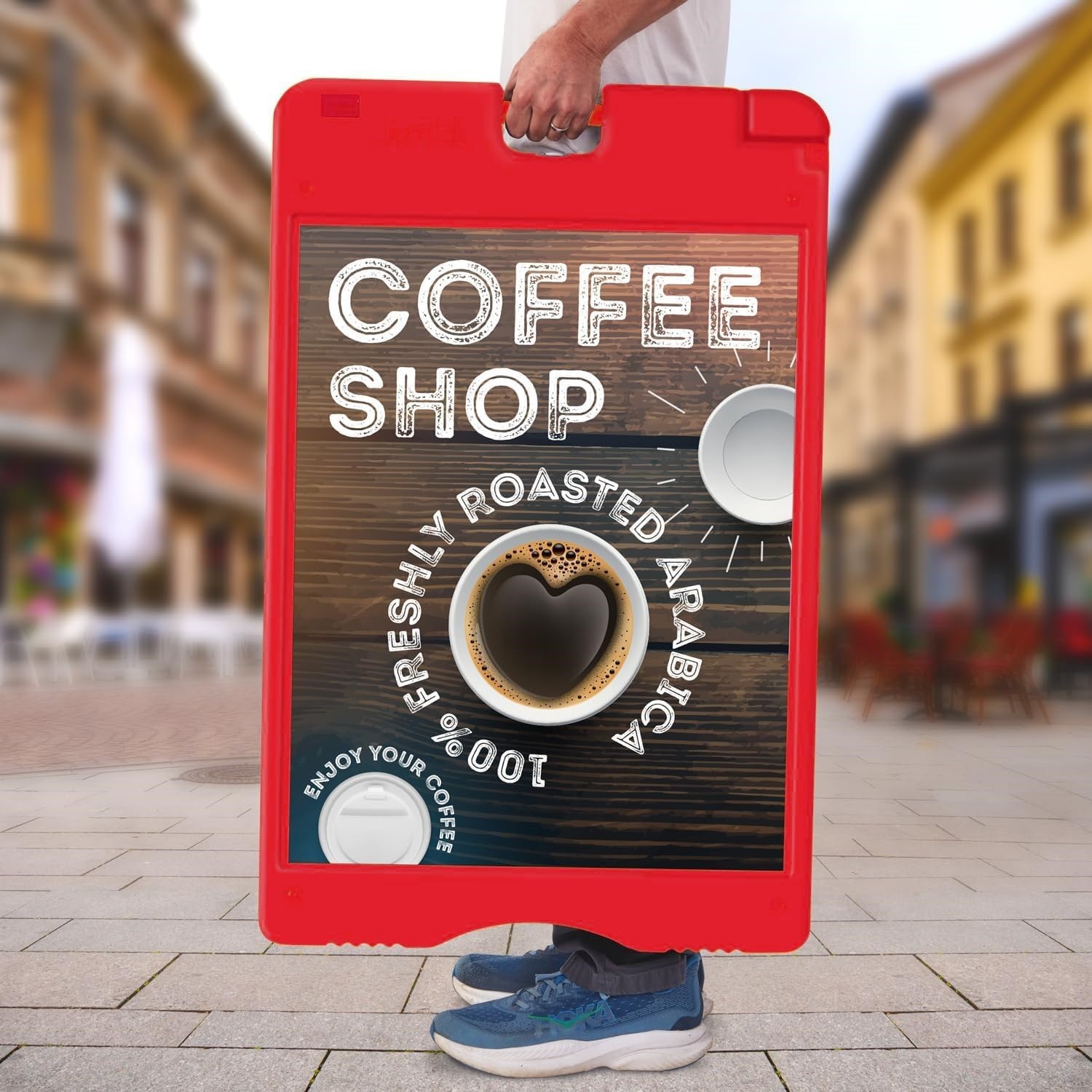 Jumbl A Frame Signboard 22×28 Outdoor Sandwich Board Orange Weather Resistant