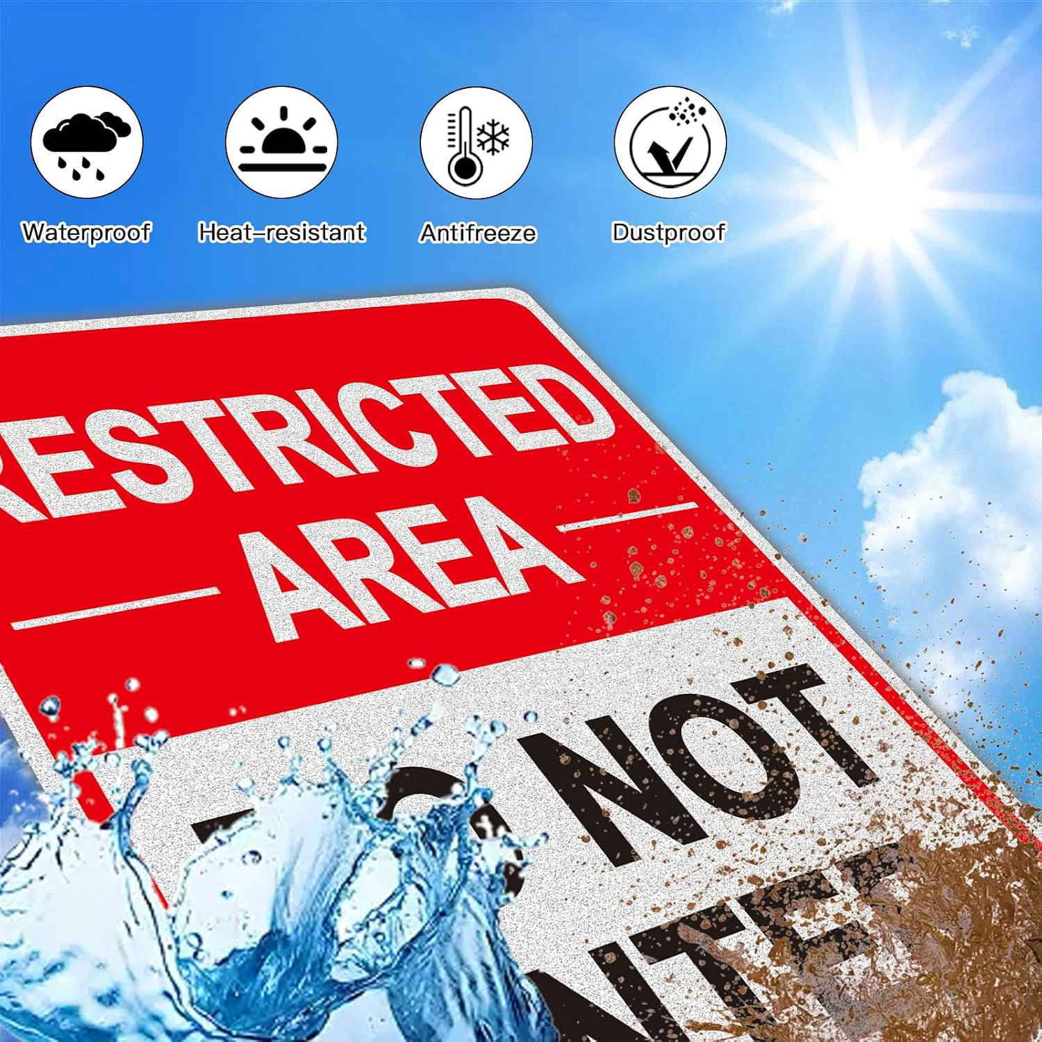 Do Not Enter Sign, Restricted Area 2 Pack 7X10 Inch | Durable Reflective Vinyl S