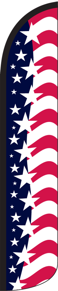 Star Spangled USA American 15&prime; Tall Windless Swooper Feather Flag & Pole Kit