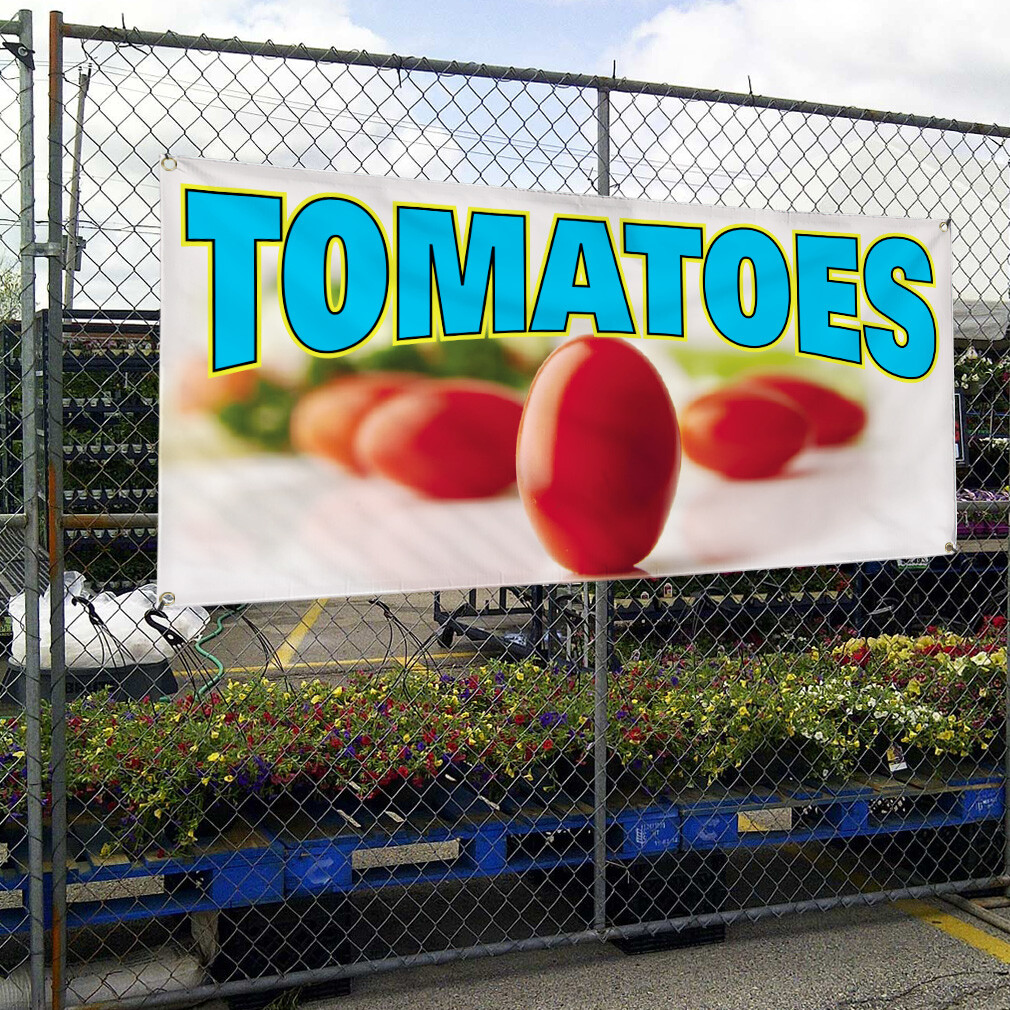 Vinyl Banner Multiple Sizes Tomatoes Outdoor Advertising Printing A Business