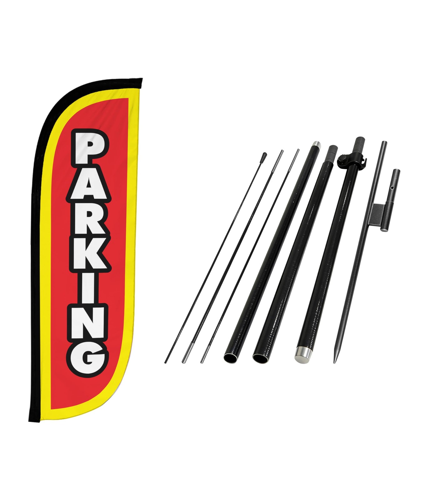 Lookourway Feather Flag Set – 5Ft Tall Advertising Banner Flag Pole Kit And