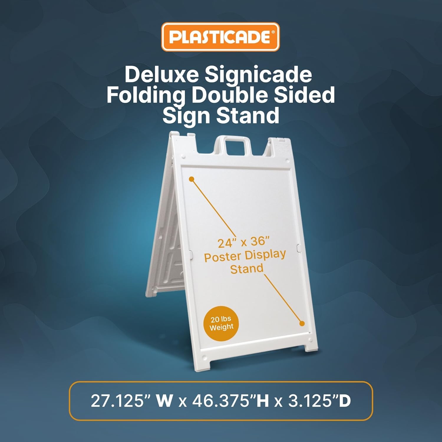 Plasticade Signicade Deluxe A Frame Sidewalk Curb Sign Portable Folding Double S