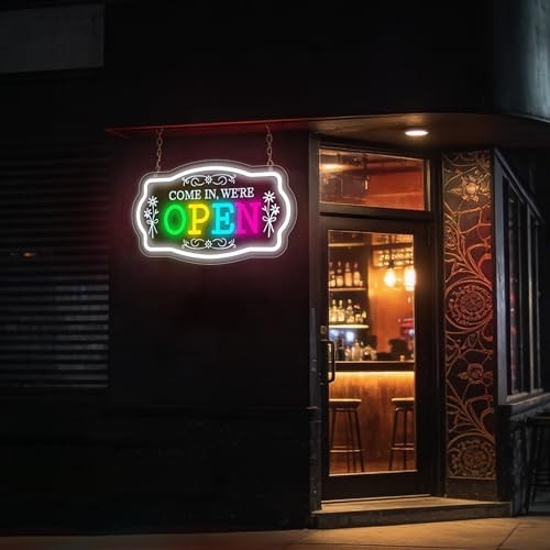Dimmable LED Neon Open Sign – Colorful Wall Decor for Cafe, Bar, Store, Home – 1