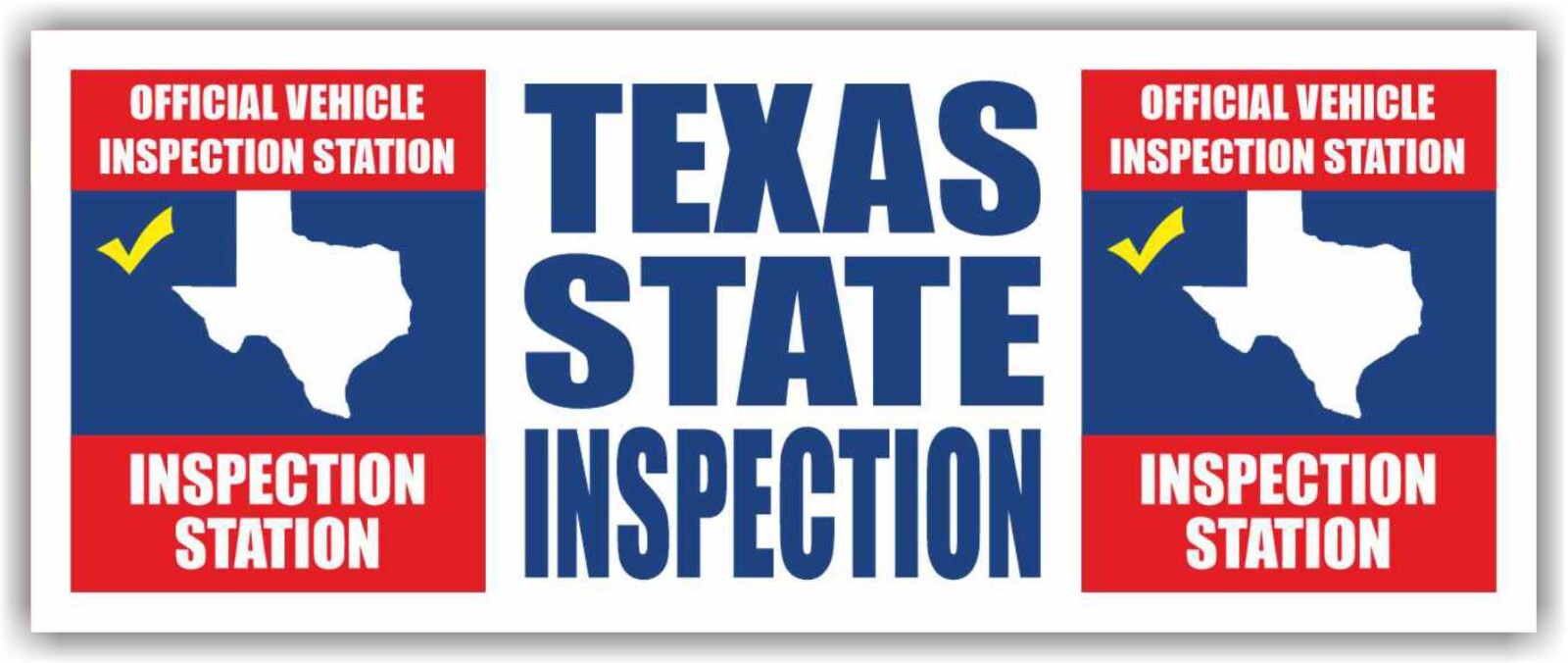 TEXAS STATE INSPECTION Advertising Banner Vinyl Sign repair service Smog Check