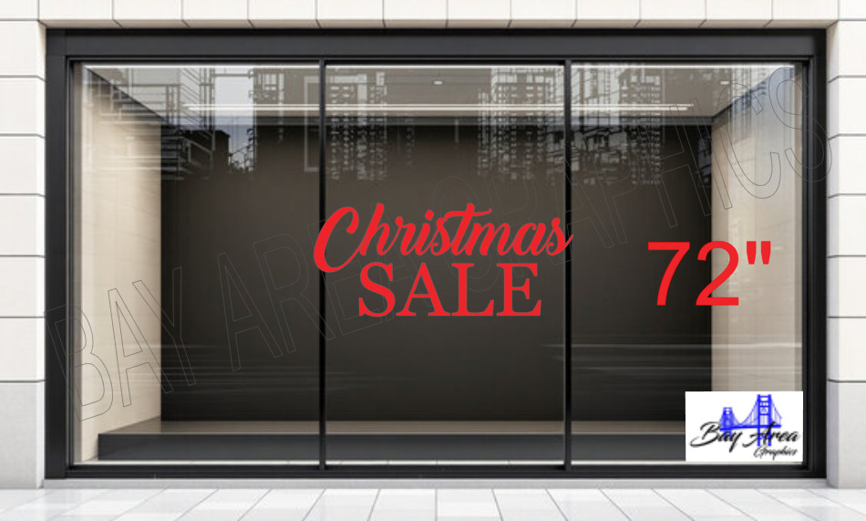 Christmas SALE Sign Vinyl Window Sticker Waterproof Oracal 651 Store Display