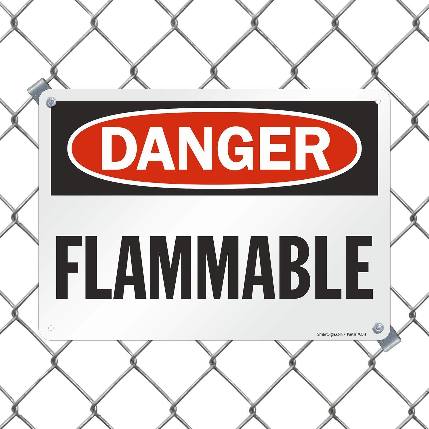 10×14 inch Danger Flammable Aluminum Sign for Workplace Industrial Safety