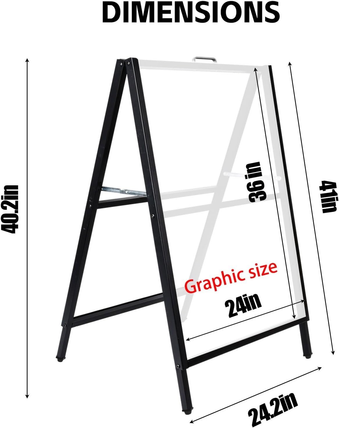 24 x 36 Inch A Frame Sign Double-Sided Folding Sandwich Board Heavy Duty