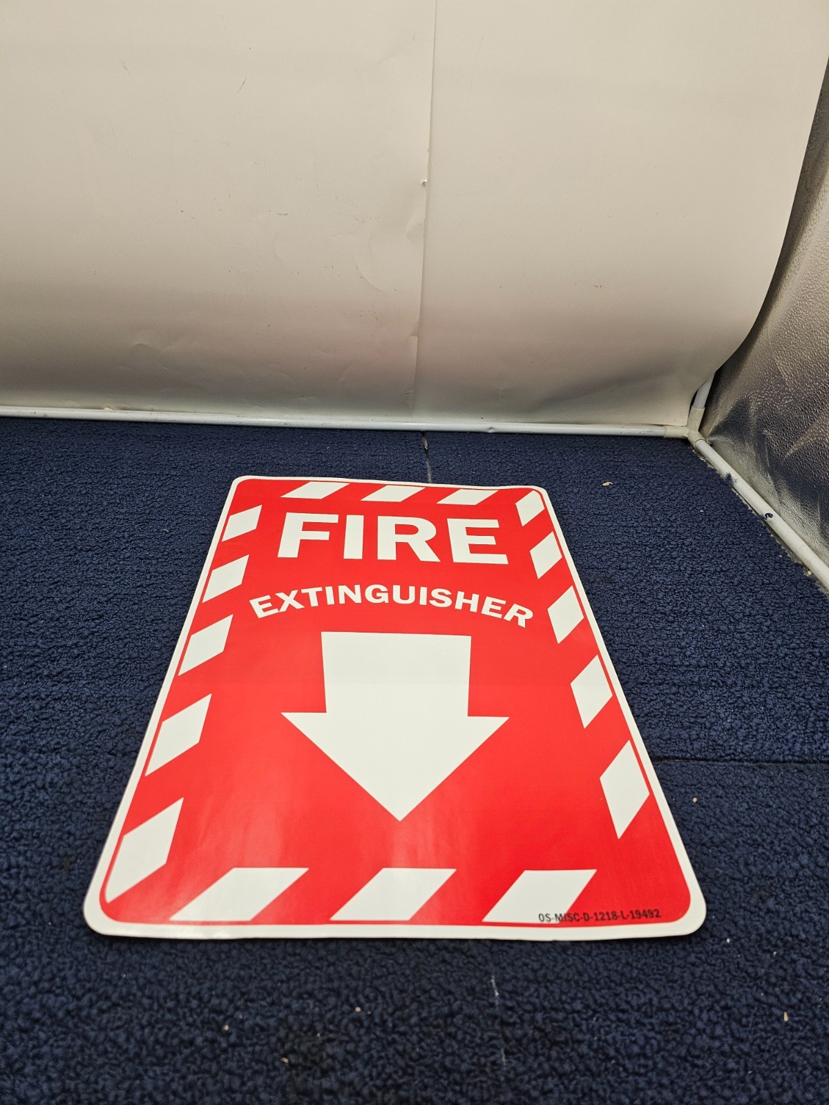 Fire Extinguisher Sign With Down Arrow 18&Prime; L x 11-3/4&Prime; W- OS-MISC-D-1218-L-19492