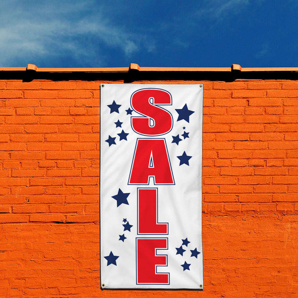 Vertical Vinyl Banner Multiple Sizes Deal Red and Blue Business Outdoor