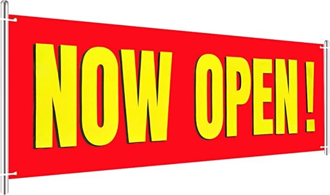 Large Now Open Banner Outdoor Indoor Signs Polyester Oxford Cloth free shipping