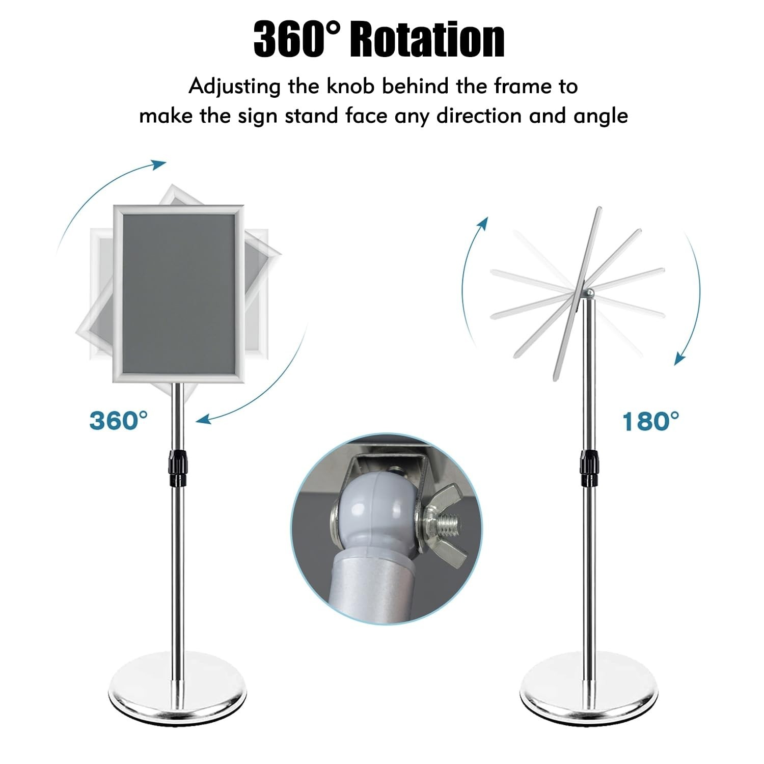 Adjustable Sign Stand for Display, Pedestal Floor Signage Stand Holder with H…