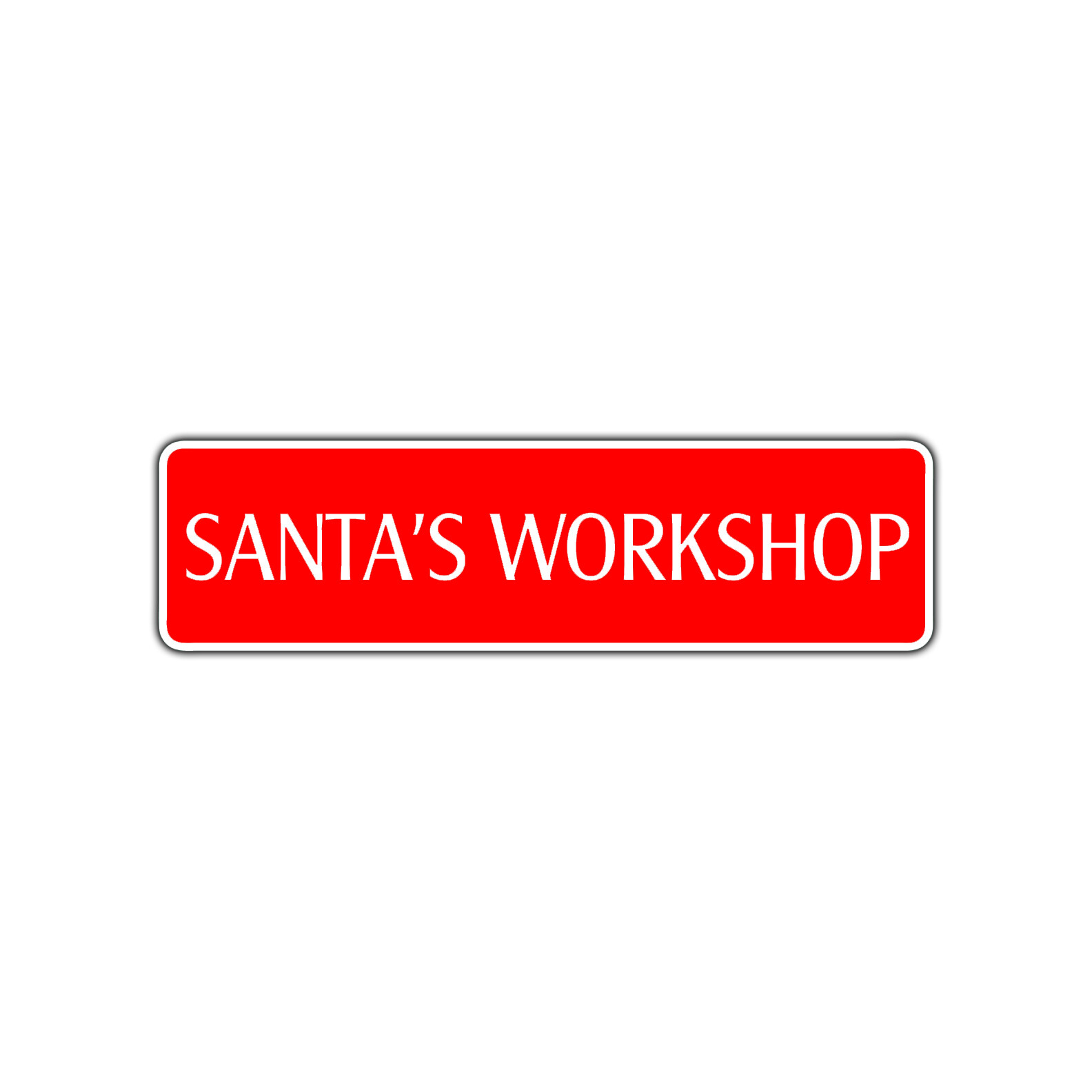 Santa&rsquo;s Workshop Street Sign Christmas Décor Shop Wall Home Aluminum Metal Sign