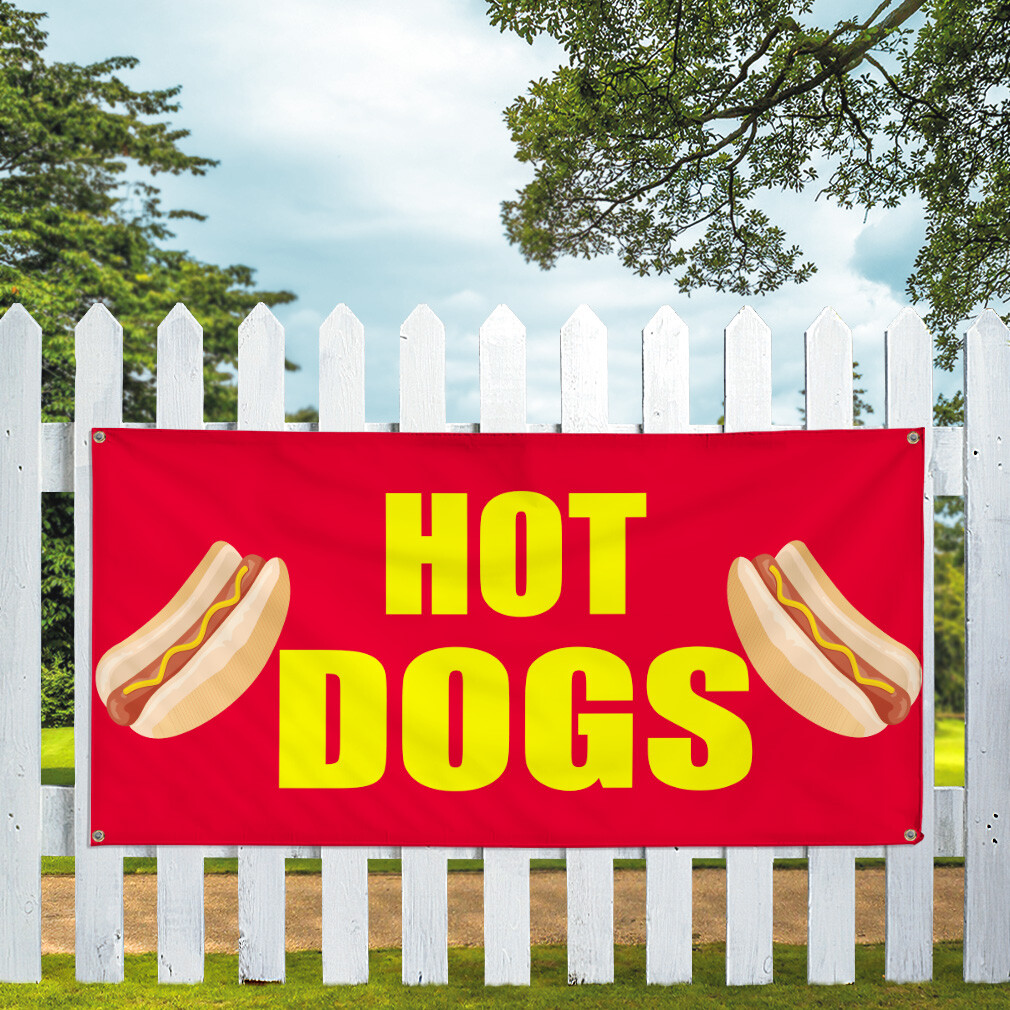 Vinyl Banner Multiple Sizes Hot Dogs Food Fair Caf Restaurant Bar Fairs Outdoor