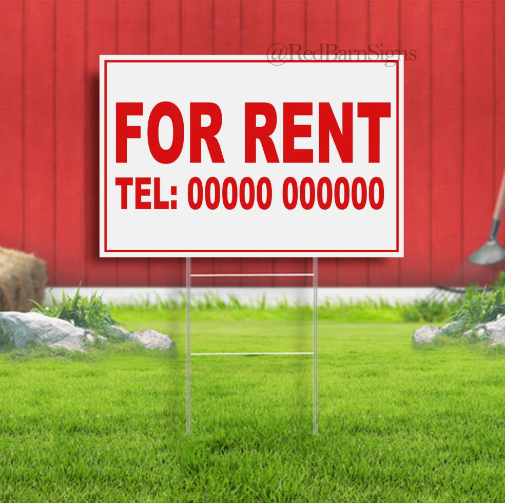For Rent Business Letting Premises Custom Number Indoor Outdoor Yard Sign