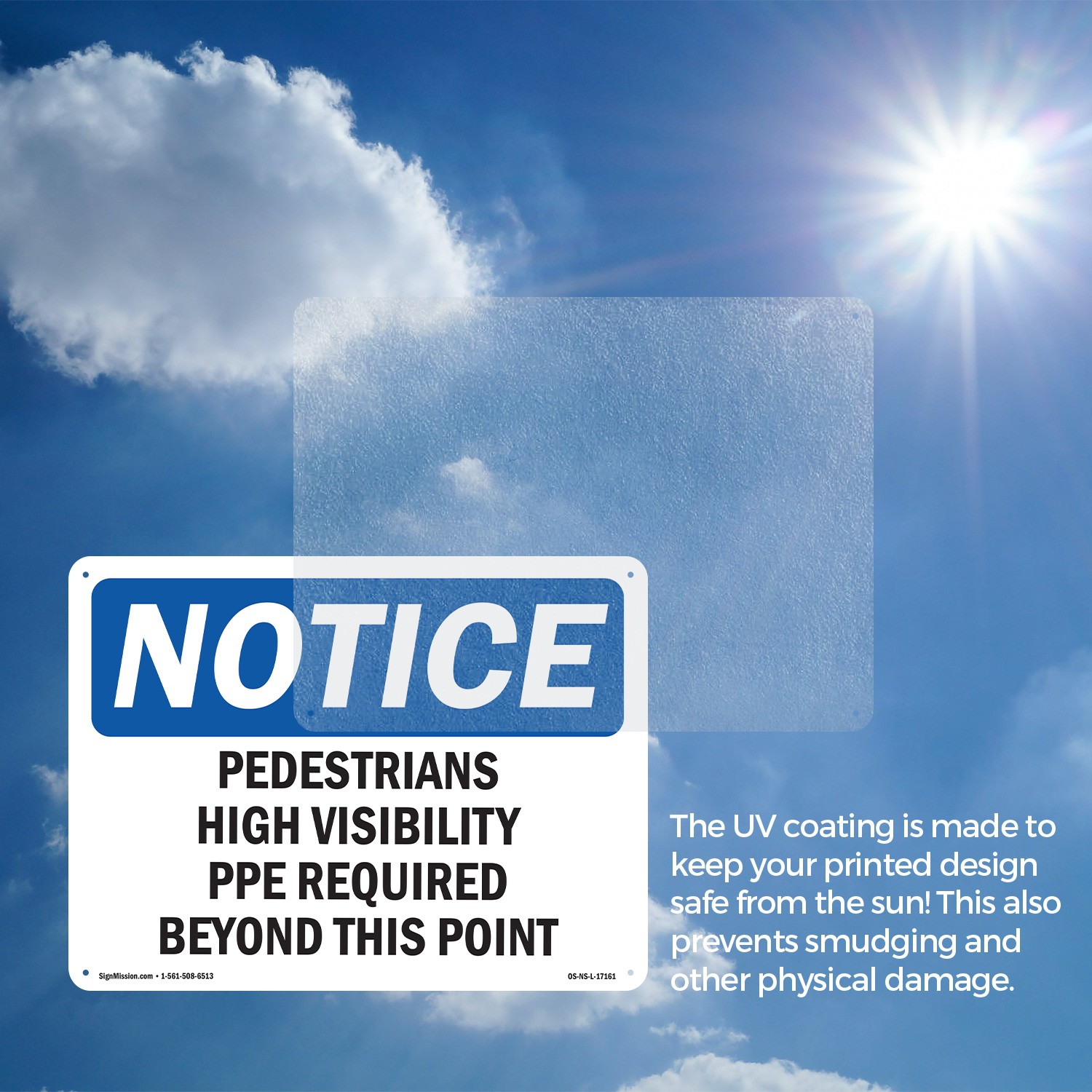 Pedestrians High Visibility PPE Required OSHA Notice Sign, Decal 5 or 10 Pack