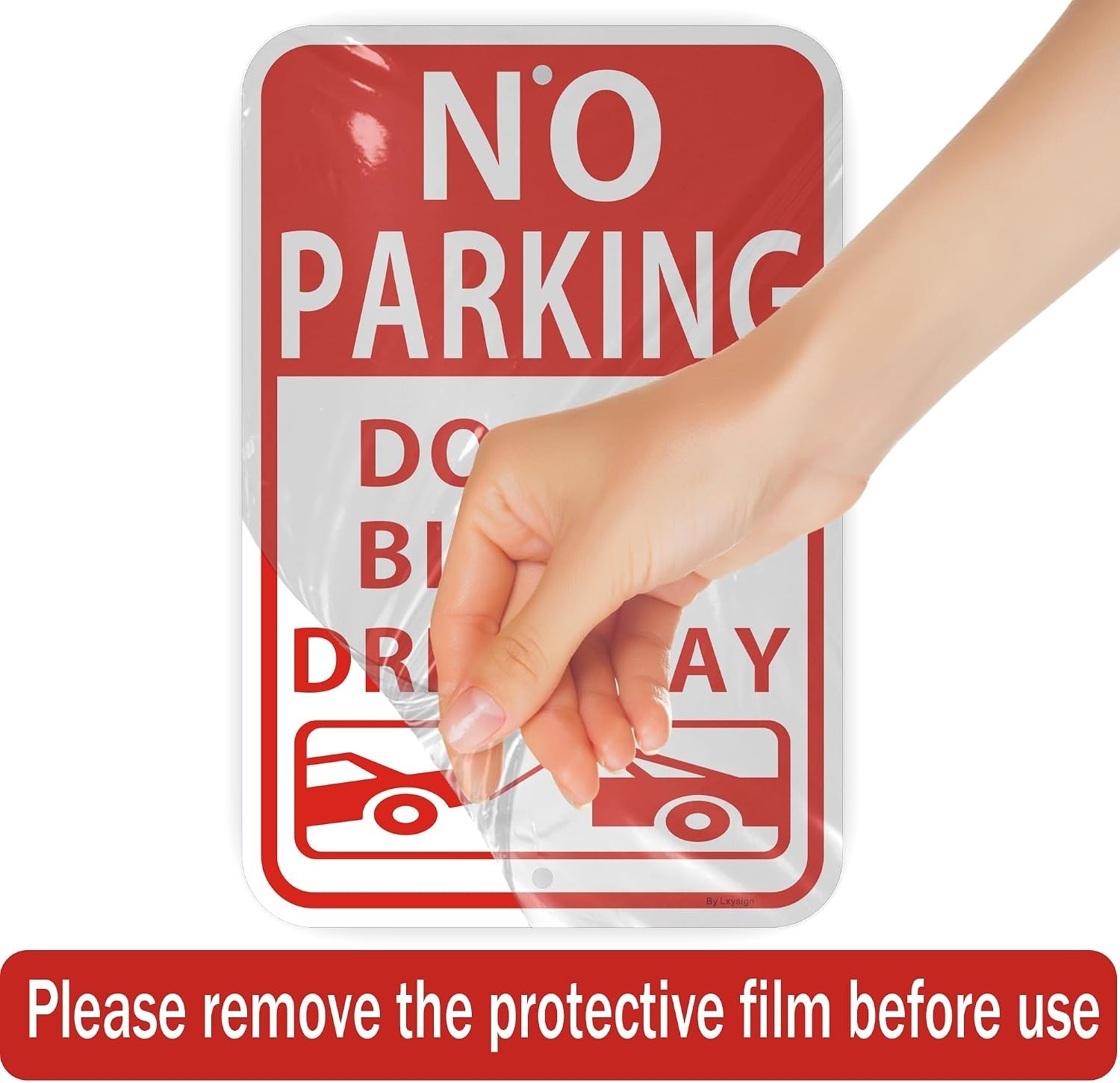 2 Pack Large No Parking Sign, Do Not Block Driveway Sign, 18 x 12 Inches, Ref…