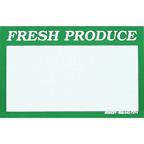 HUBERT® « Fresh Produce » Signs White with Green Border Grid Cards – 11&Prime;L x 7&Prime;H
