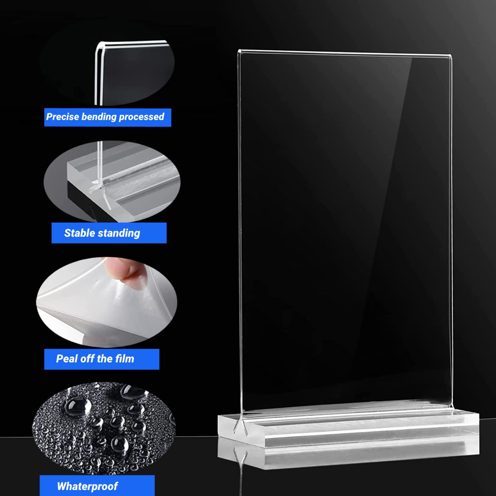 3 Pack 11 x 17 Inches Acrylic Sign Holder – Clear T Shaped Table Menu