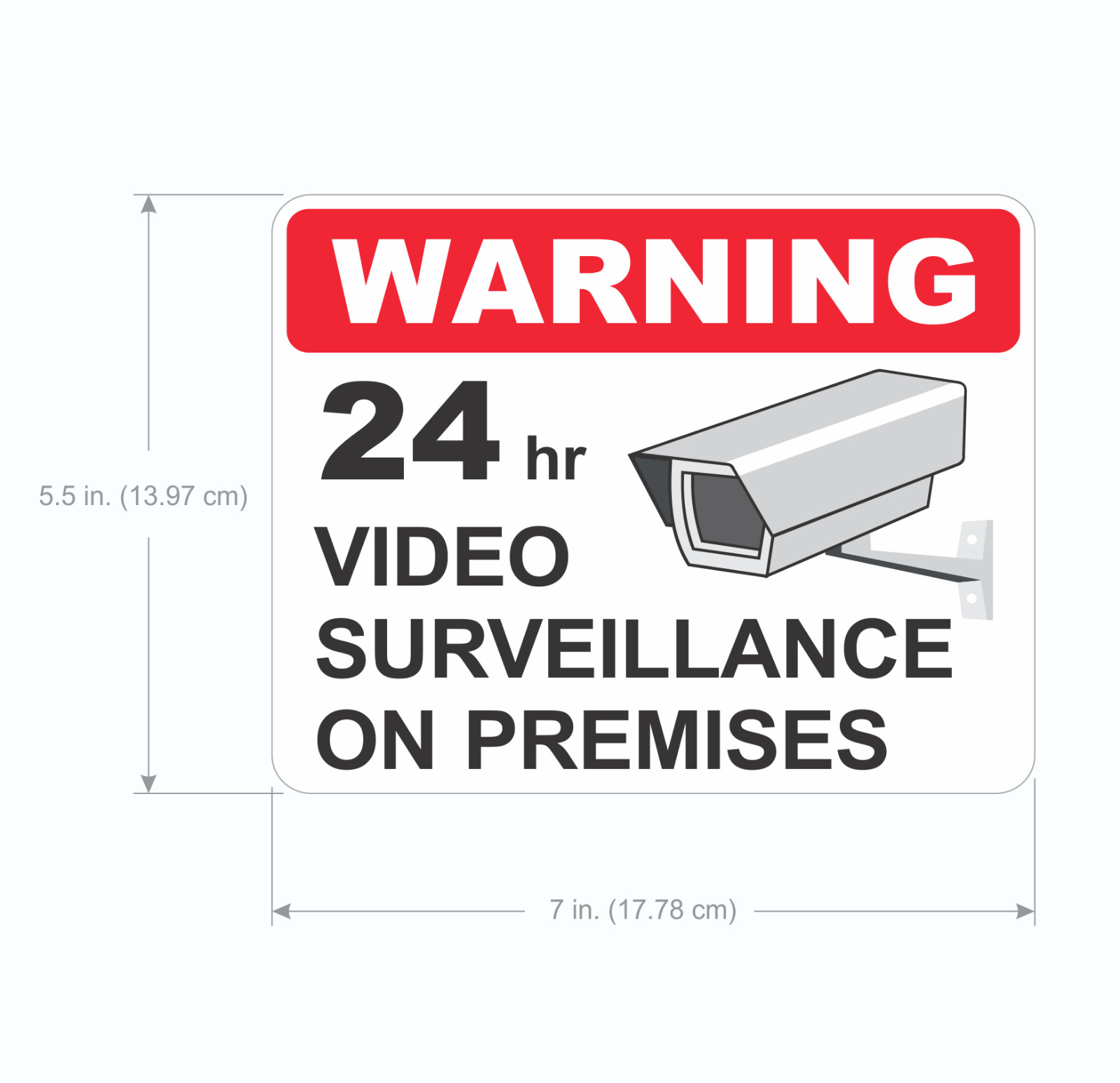 Quantity 2 | 24hr Video Surveillance sticker | Size: 5.5&Prime;x 7&Prime; | outdoor durable