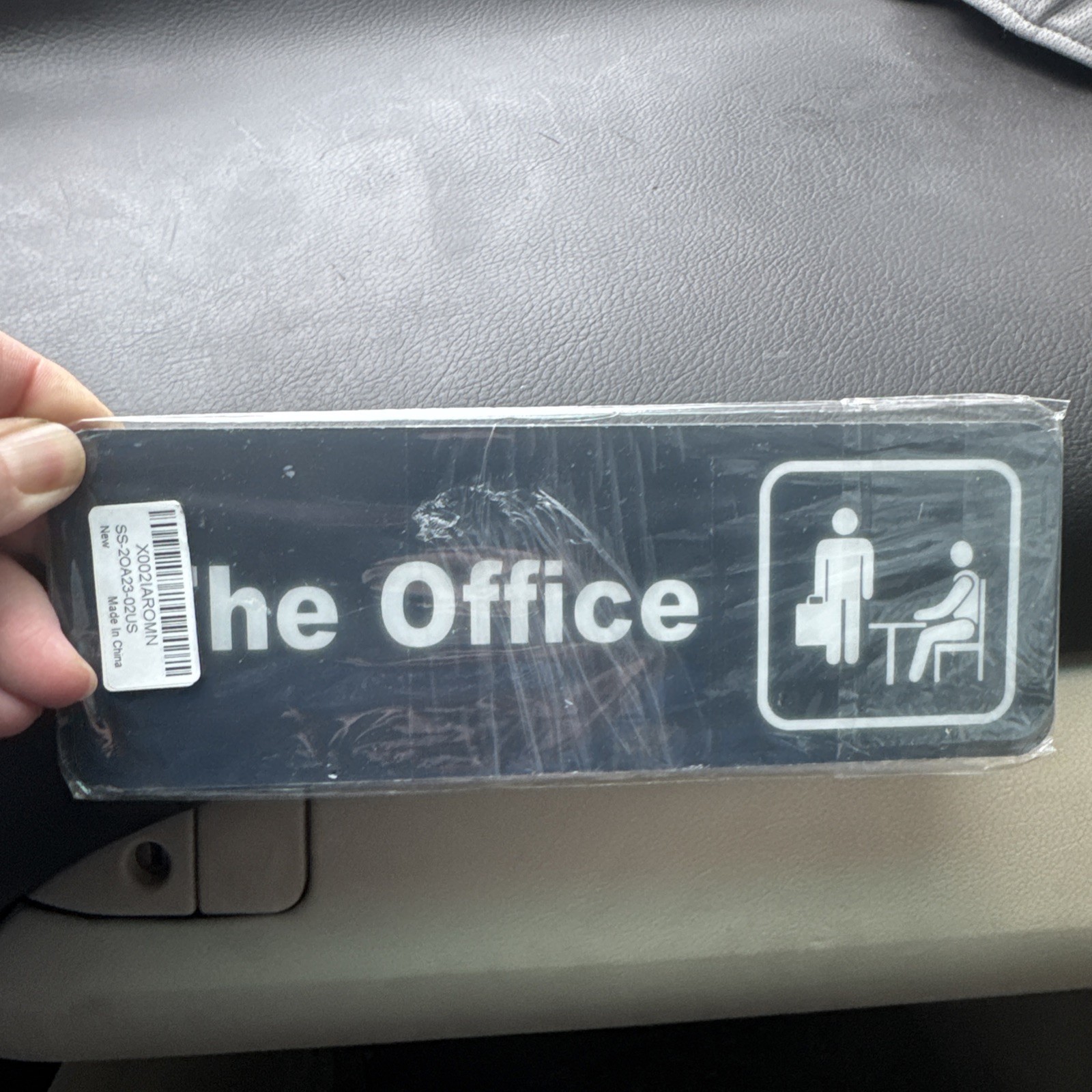 9×3 inch Black Office Sign Acrylic Self-Adhesive Plaque for Door or Wall