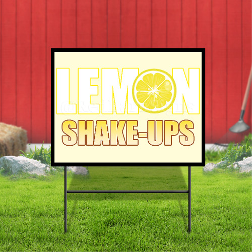 Lemon Shake Ups Coroplast Sign Plastic Indoor Outdoor Yard Sign